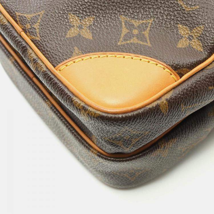 Pre Owned Louis Vuitton Amazon Brown Monogram Canvas Leather Crossbody Shoulder Bag