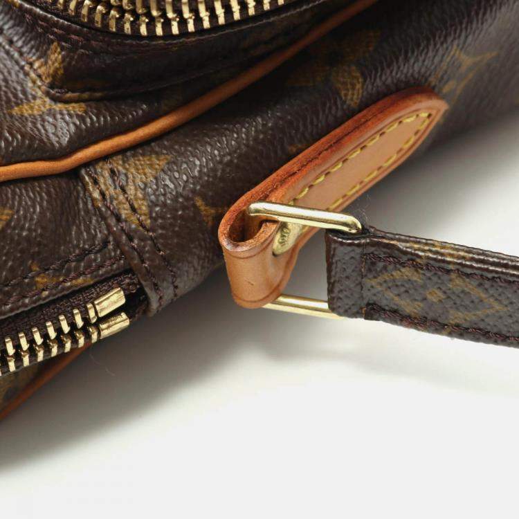 Pre Owned Louis Vuitton Amazon Brown Monogram Canvas Leather Crossbody Shoulder Bag