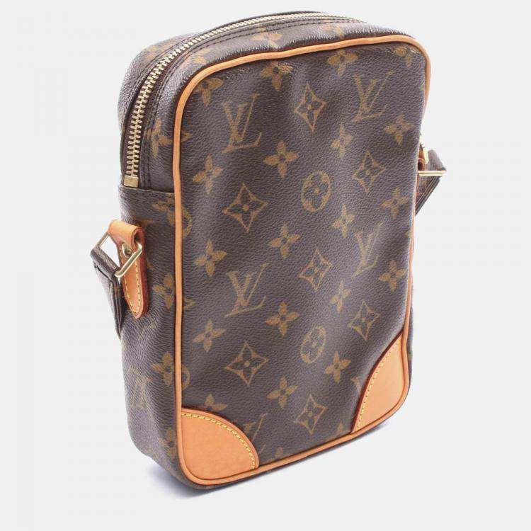 Pre Owned Louis Vuitton Danube Brown Monogram Shoulder Crossbody Bag