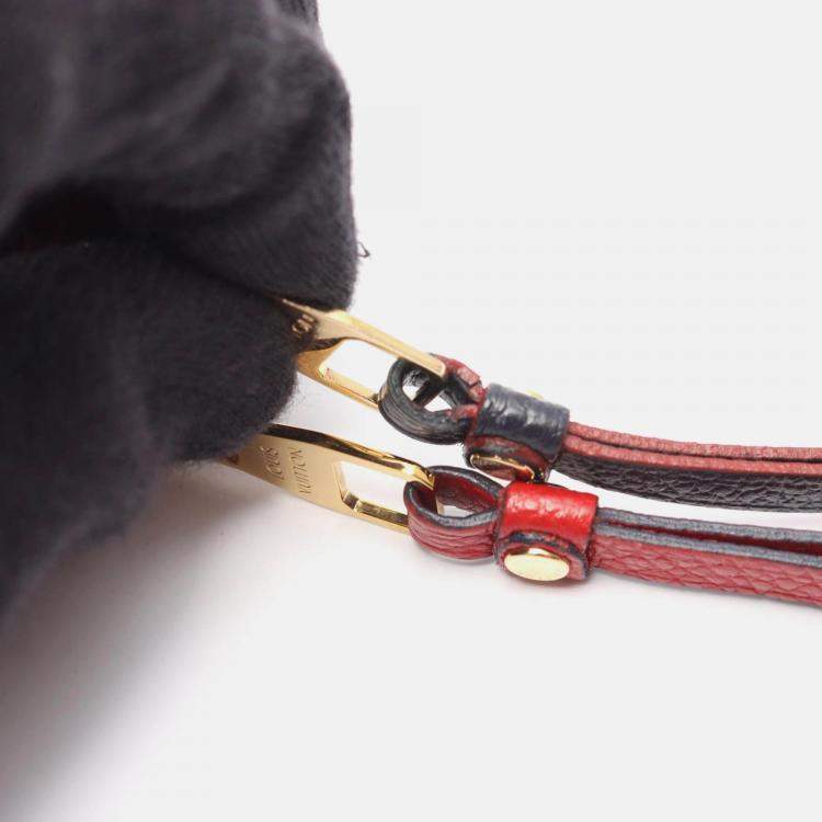 Pre Owned Louis Vuitton Pochette Double Zip Shoulder Bag Monogram Empreinte Red