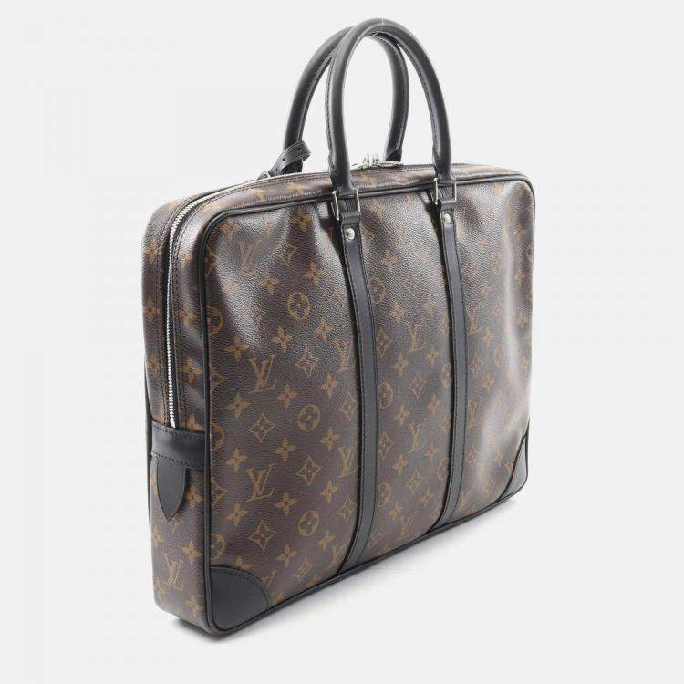 Pre Owned Louis Vuitton Porte-Documants Voyage Business Bag Monogram Macassar