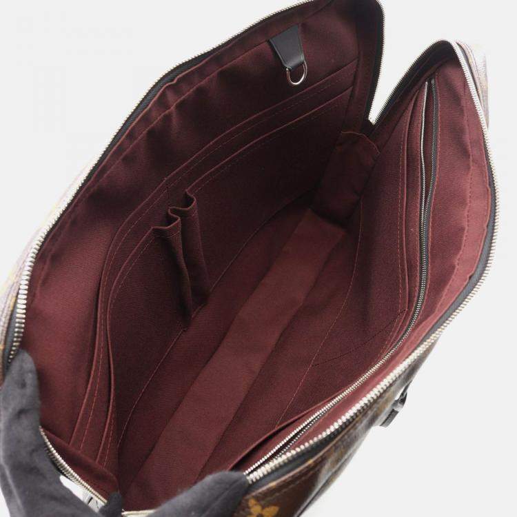 Pre Owned Louis Vuitton Porte-Documants Voyage Business Bag Monogram Macassar
