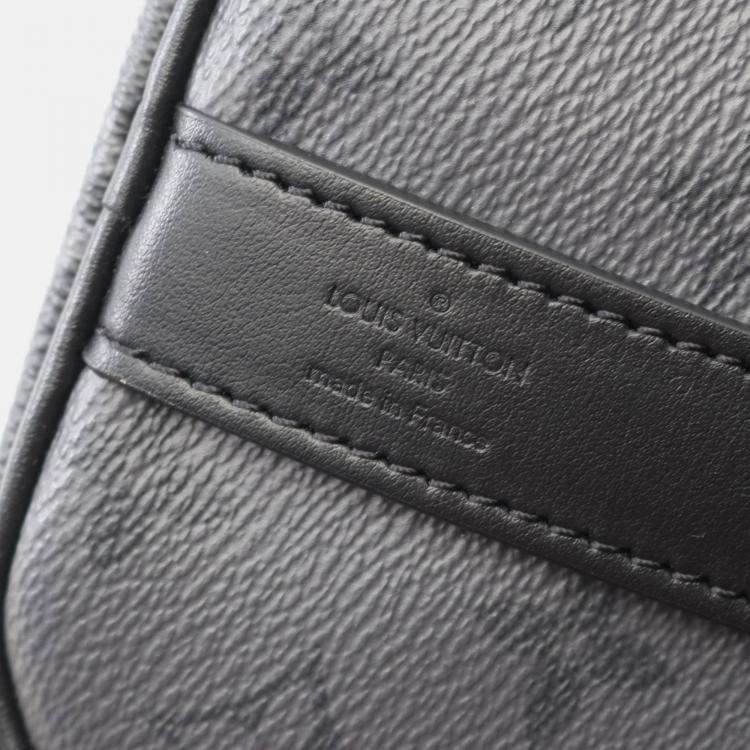 Pre Owned Louis Vuitton Keepall Bandouliere 25 Handbag Monogram Eclipse Reverse