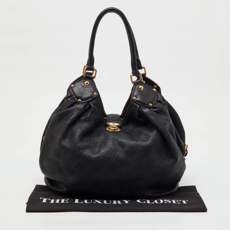 Pre Owned Louis Vuitton Black Monogram Mahina Leather Surya L Bag