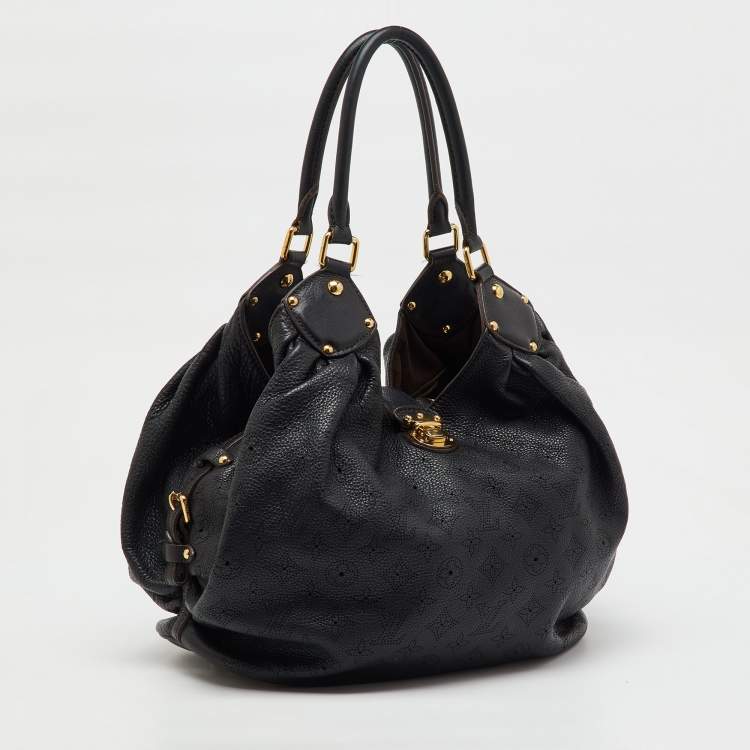Pre Owned Louis Vuitton Black Monogram Mahina Leather Surya L Bag