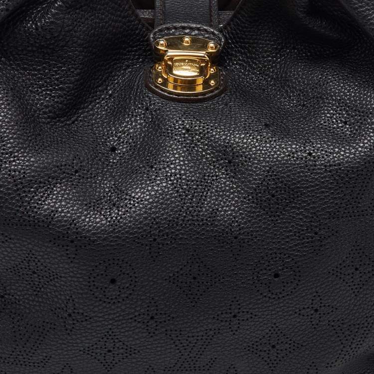 Pre Owned Louis Vuitton Black Monogram Mahina Leather Surya L Bag