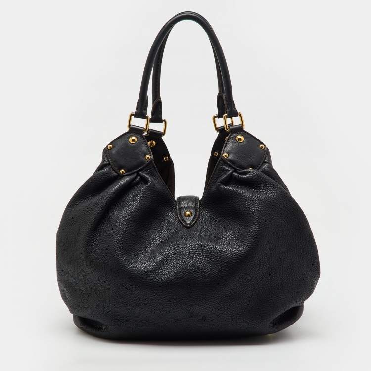 Pre Owned Louis Vuitton Black Monogram Mahina Leather Surya L Bag