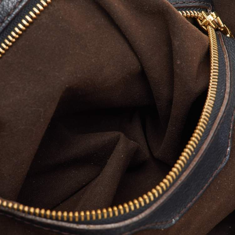 Pre Owned Louis Vuitton Black Monogram Mahina Leather Surya L Bag