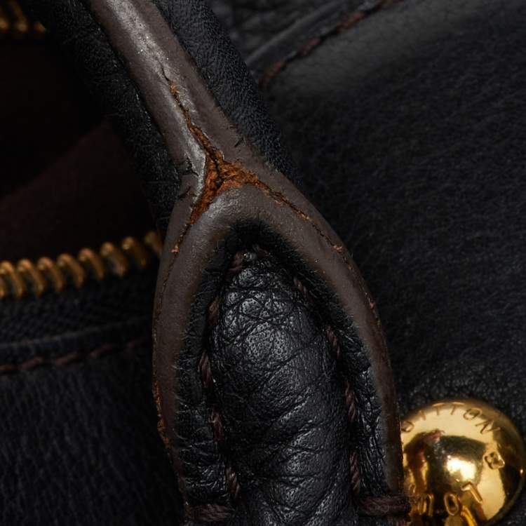 Pre Owned Louis Vuitton Black Monogram Mahina Leather Surya L Bag