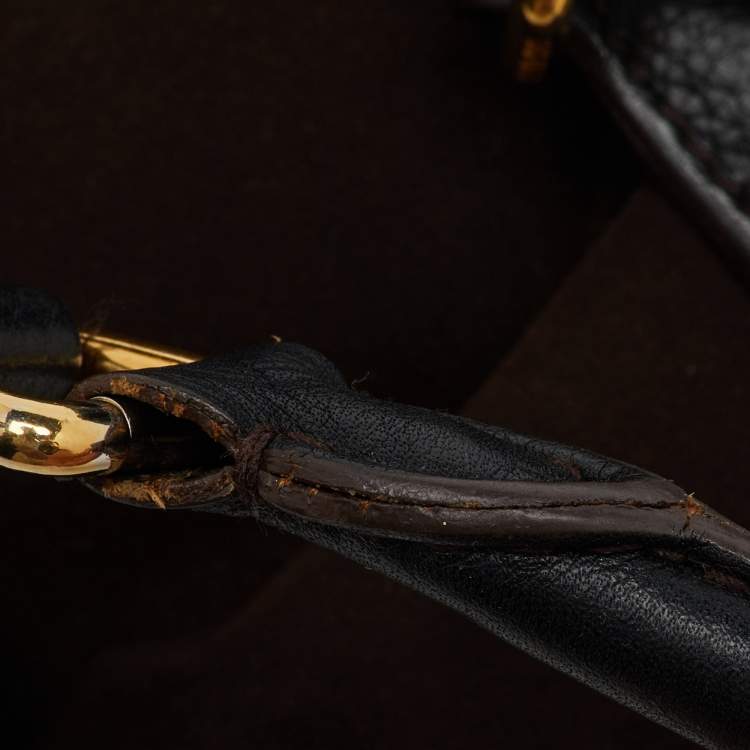 Pre Owned Louis Vuitton Black Monogram Mahina Leather Surya L Bag