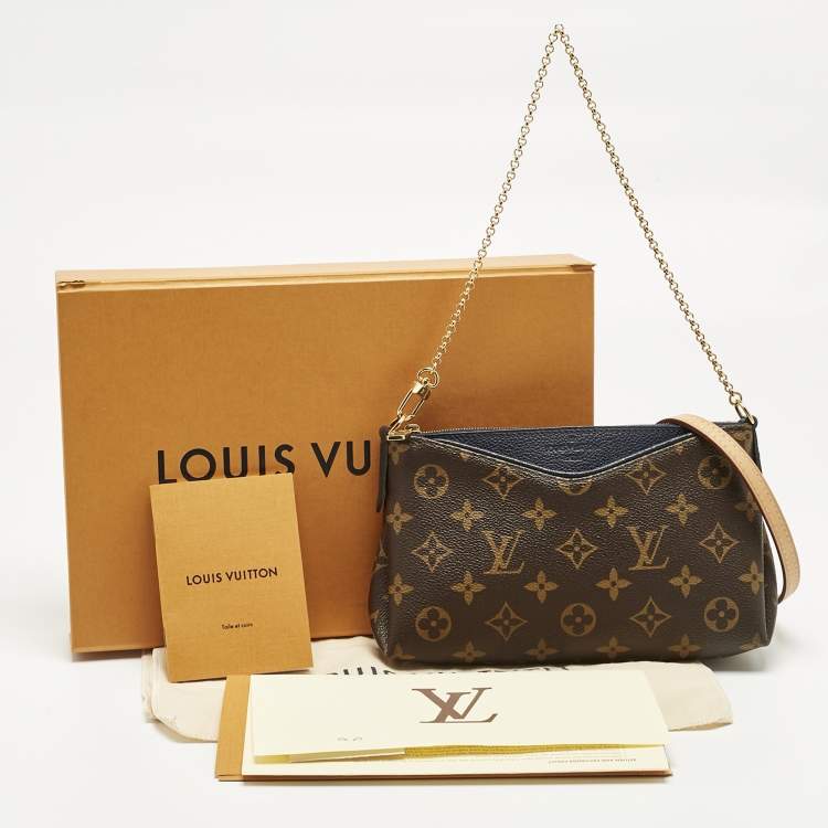 Pre Owned Louis Vuitton Marine Monogram Canvas Pallas Chain Clutch