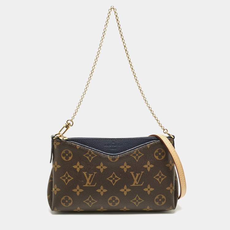 Pre Owned Louis Vuitton Marine Monogram Canvas Pallas Chain Clutch