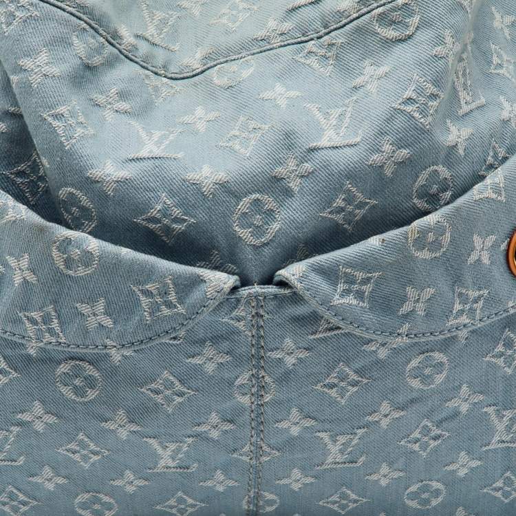 Pre Owned Louis Vuitton Monogram Blue Denim Daily GM Bag