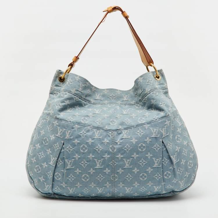 Pre Owned Louis Vuitton Monogram Blue Denim Daily GM Bag