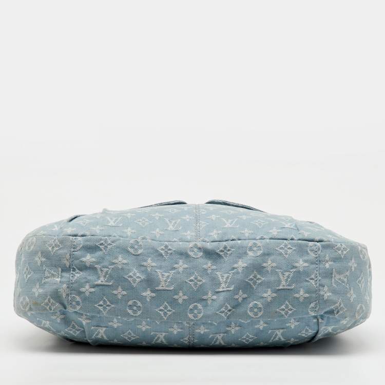 Pre Owned Louis Vuitton Monogram Blue Denim Daily GM Bag