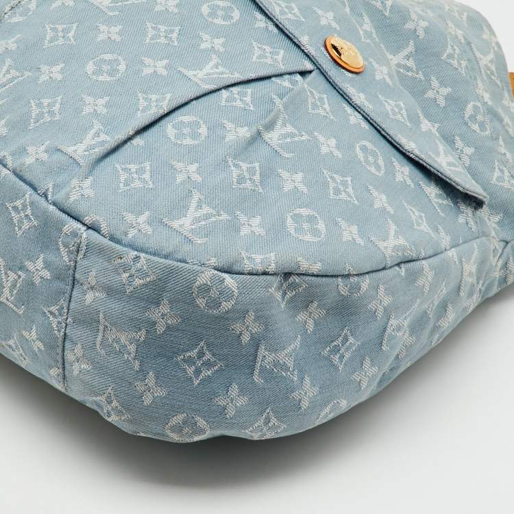 Pre Owned Louis Vuitton Monogram Blue Denim Daily GM Bag