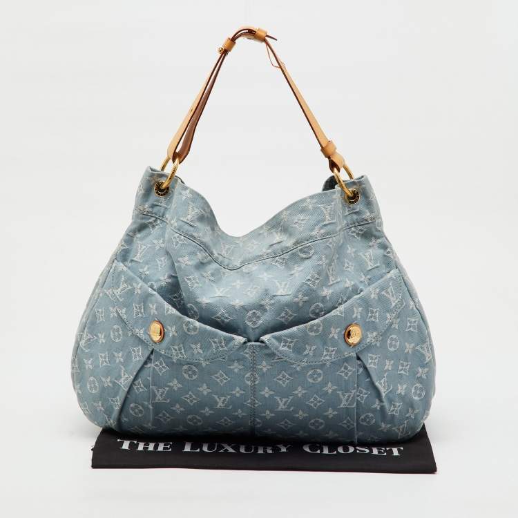 Pre Owned Louis Vuitton Monogram Blue Denim Daily GM Bag