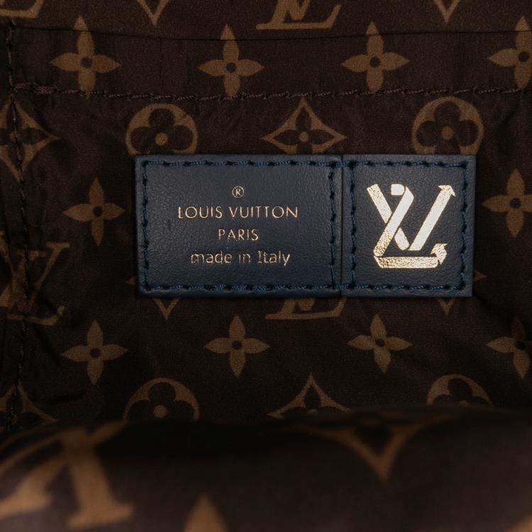 Pre Owned Louis Vuitton Navy Blue Monogram Econyl Pillow Mini Palm Springs