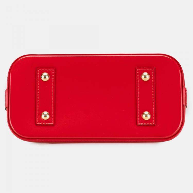 Pre Owned Louis Vuitton Red Monogram Vernis Alma BB