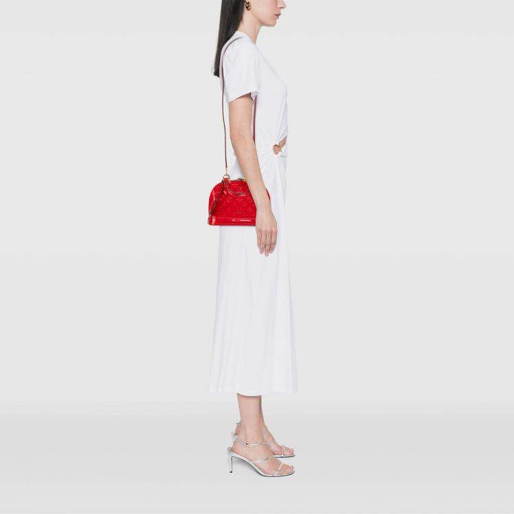 Pre Owned Louis Vuitton Red Monogram Vernis Alma BB