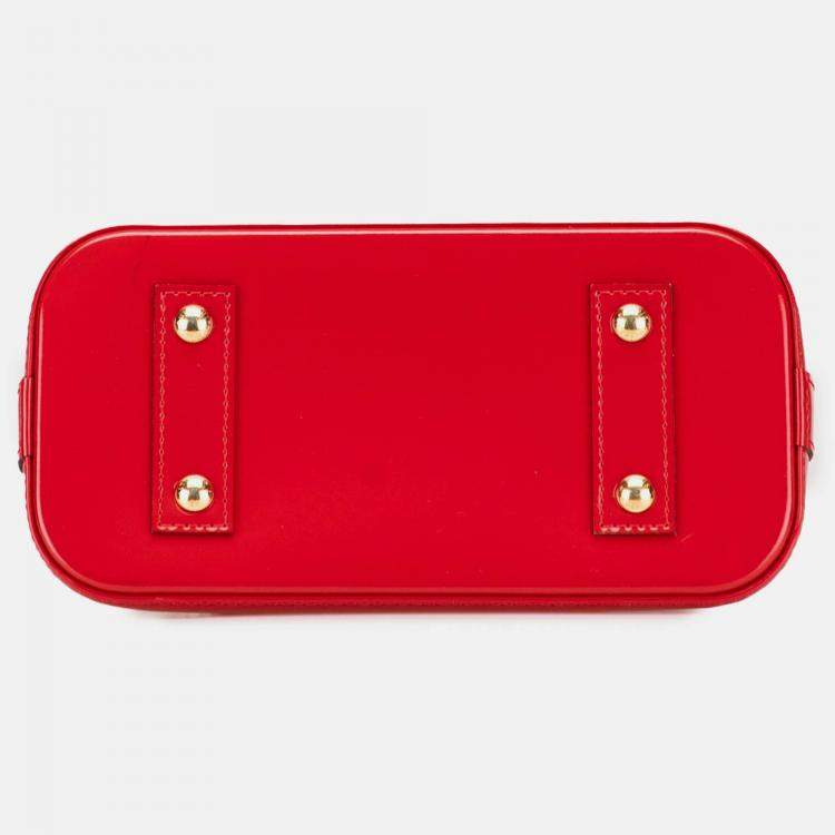 Pre Owned Louis Vuitton Red Monogram Vernis Alma BB