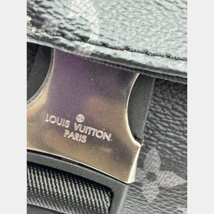 Pre Owned Louis Vuitton Messenger Voyage Black Monogram Eclipse Canvas Crossbody Bag