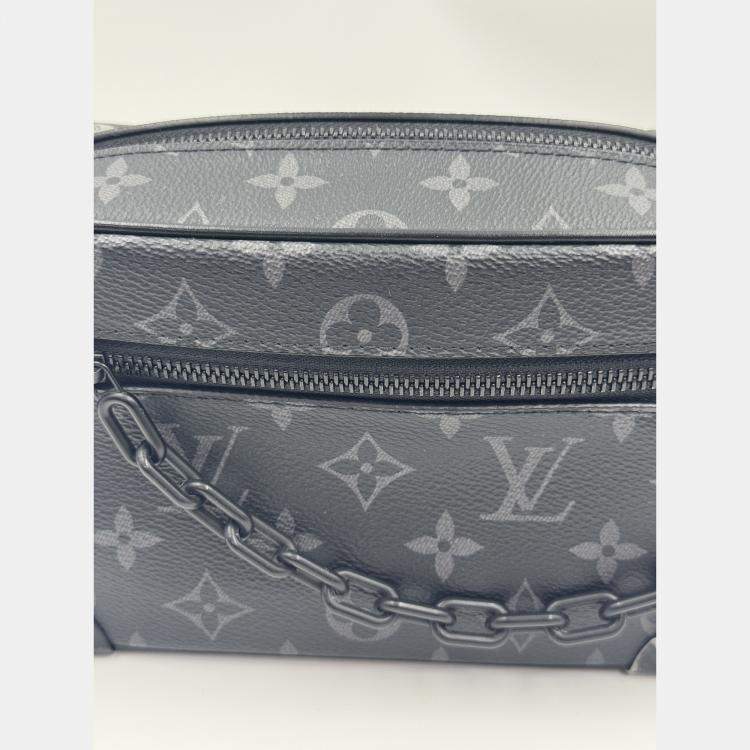 Pre Owned Louis Vuitton Mini Soft Trunk Monogram Eclipse Canvas Shoulder Bag
