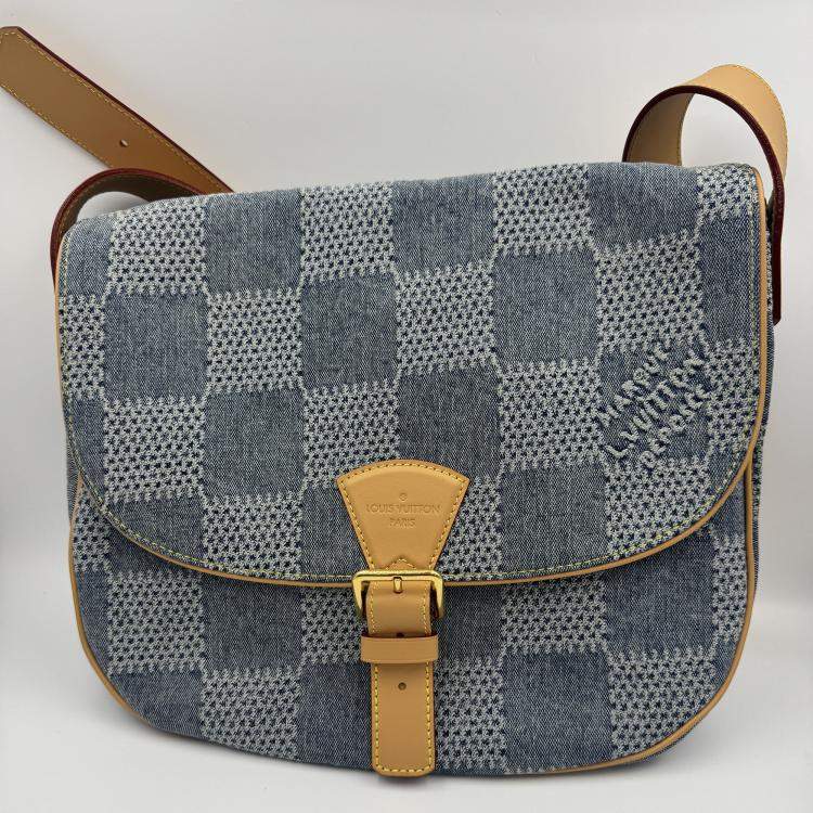 Pre Owned Louis Vuitton Blue Damier Denim Canvas 3D