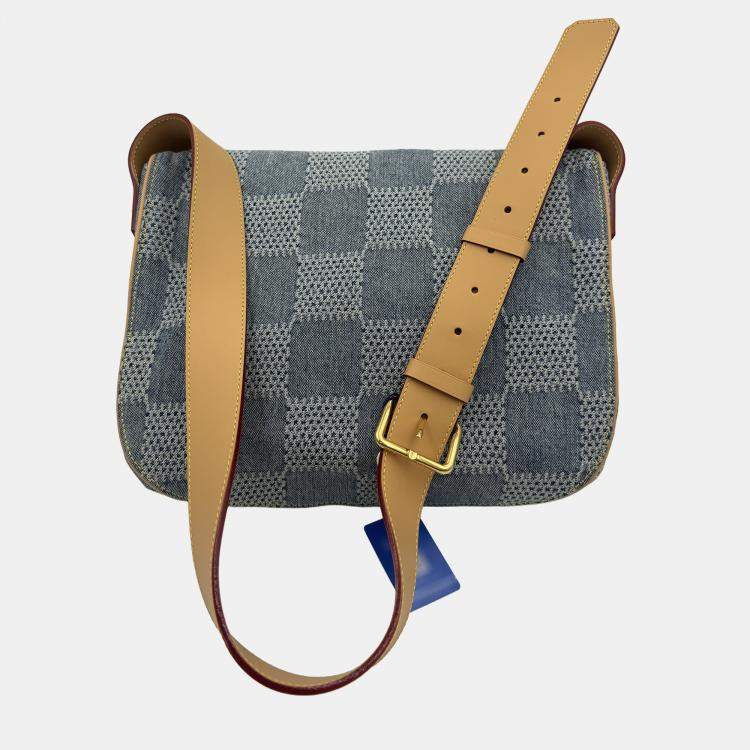 Pre Owned Louis Vuitton Blue Damier Denim Canvas 3D