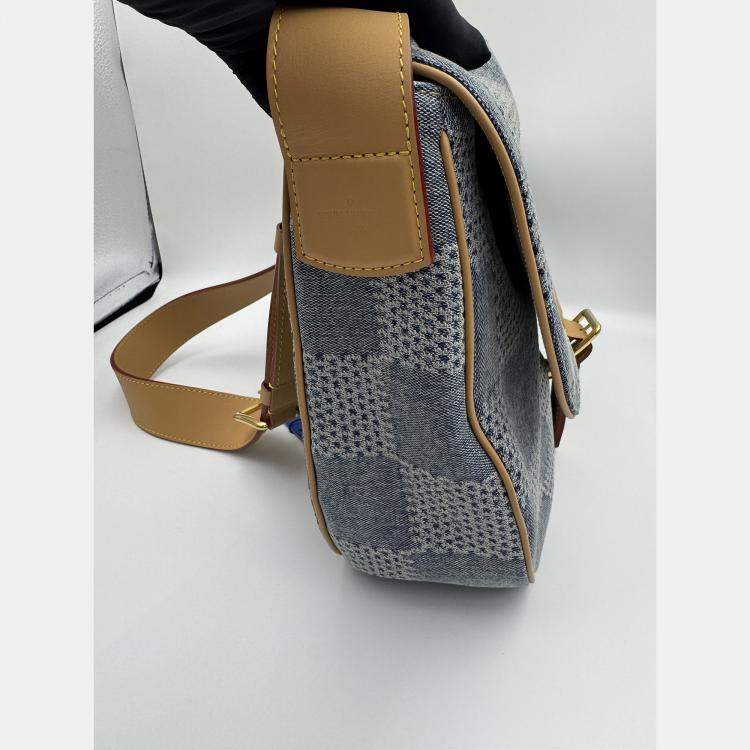 Pre Owned Louis Vuitton Blue Damier Denim Canvas 3D