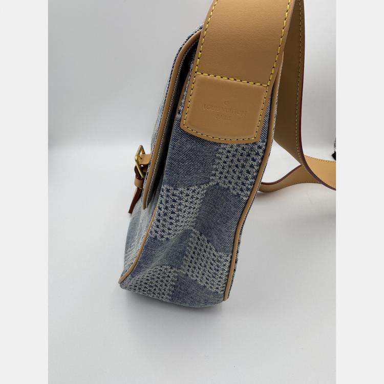 Pre Owned Louis Vuitton Blue Damier Denim Canvas 3D