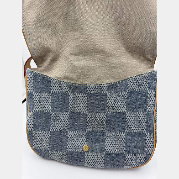 Pre Owned Louis Vuitton Blue Damier Denim Canvas 3D