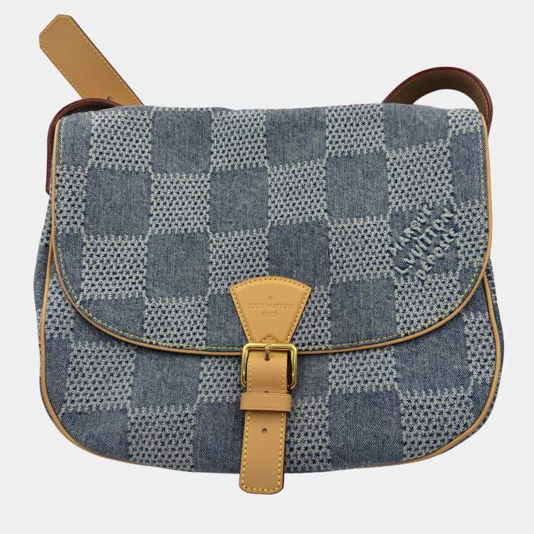 Pre Owned Louis Vuitton Blue Damier Denim Canvas 3D