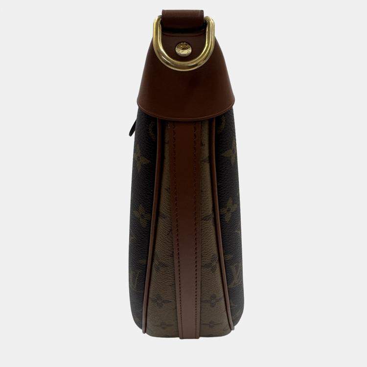 Pre Owned Louis Vuitton Loop Hobo Monogram Reverse Brown Coated Canvas Leather Shoulder Bag
