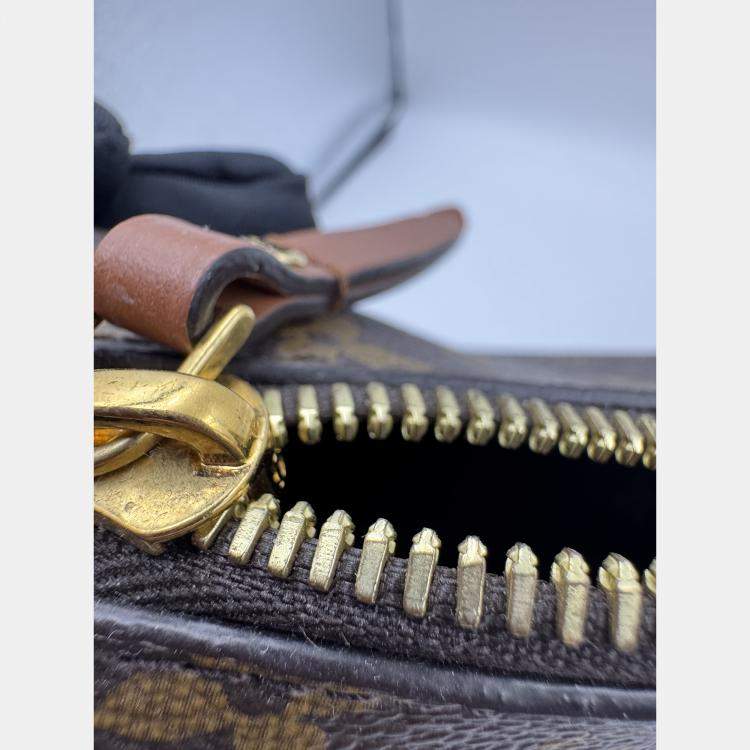 Pre Owned Louis Vuitton Loop Hobo Monogram Reverse Brown Coated Canvas Leather Shoulder Bag
