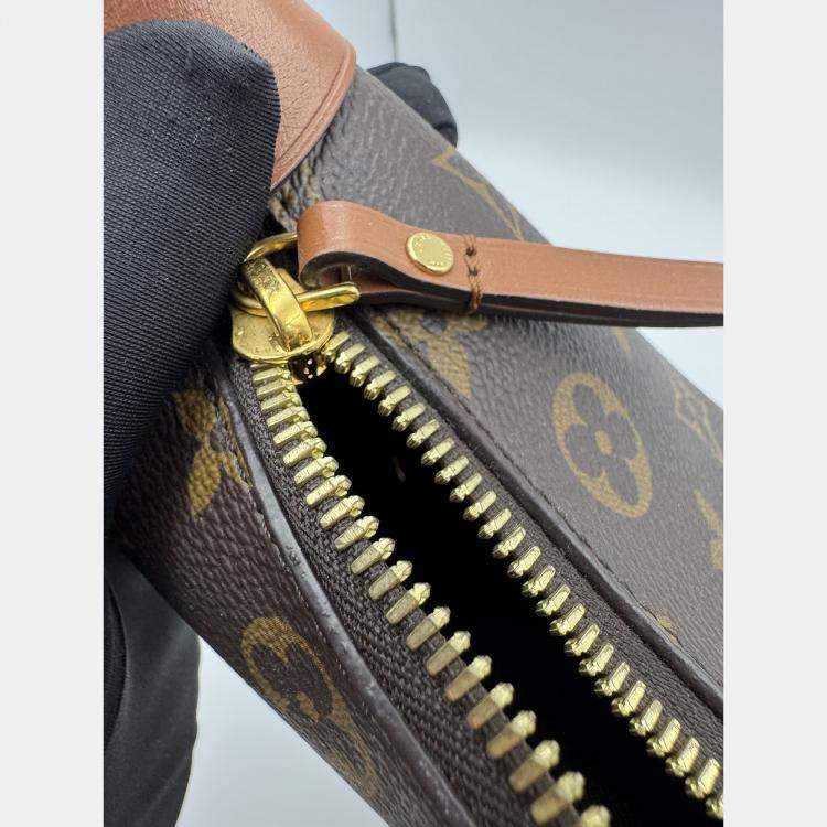 Pre Owned Louis Vuitton Loop Hobo Monogram Reverse Brown Coated Canvas Leather Shoulder Bag