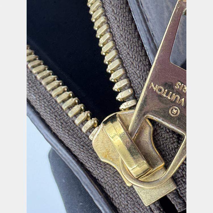 Pre Owned Louis Vuitton Boulogne Nm Handbag Coated Canvas And Leather Monogram Brown Black