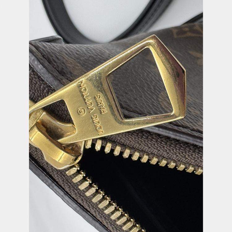 Pre Owned Louis Vuitton Boulogne Nm Handbag Coated Canvas And Leather Monogram Brown Black