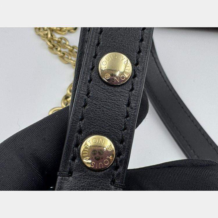 Pre Owned Louis Vuitton Boulogne Nm Handbag Coated Canvas And Leather Monogram Brown Black