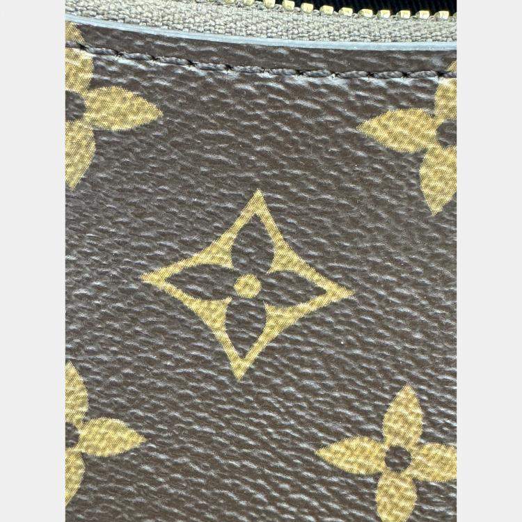 Pre Owned Louis Vuitton Boulogne Nm Handbag Coated Canvas And Leather Monogram Brown Black