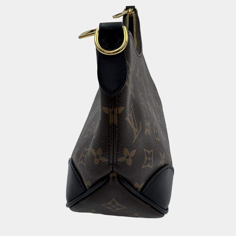 Pre Owned Louis Vuitton Boulogne Nm Handbag Coated Canvas And Leather Monogram Brown Black