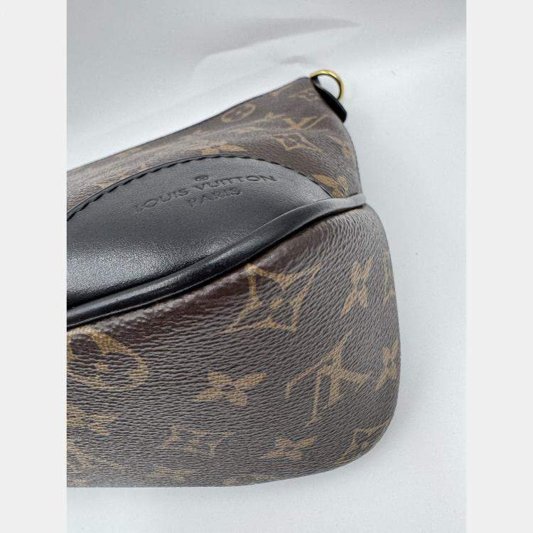 Pre Owned Louis Vuitton Boulogne Nm Handbag Coated Canvas And Leather Monogram Brown Black