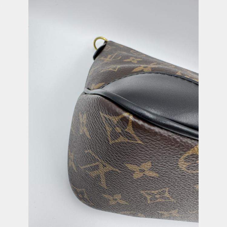 Pre Owned Louis Vuitton Boulogne Nm Handbag Coated Canvas And Leather Monogram Brown Black