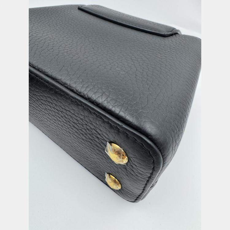 مملوكة مسبقً�ا Louis Vuitton Capucines Noir Taurillon Leather Size Mini