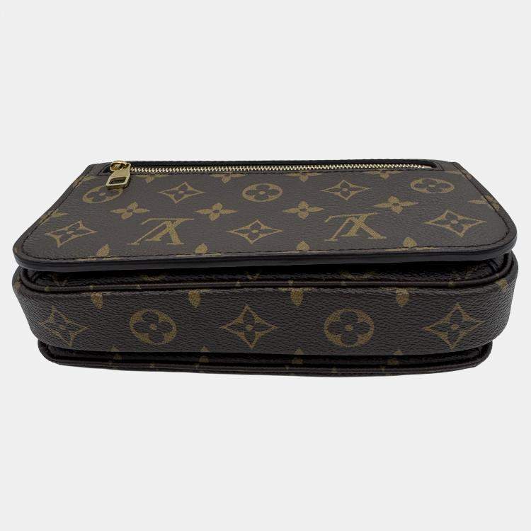 Pre Owned Louis Vuitton Monogram Canvas Pochette Metis East West Bag