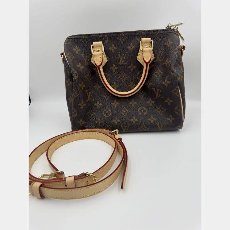 Pre Owned Louis Vuitton Speedy Bandouliere 25 Brown Monogram Canvas Shoulder Bag