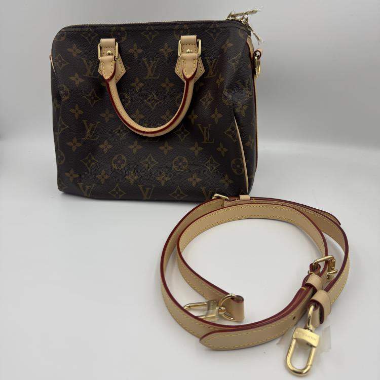 Pre Owned Louis Vuitton Speedy Bandouliere 25 Brown Monogram Canvas Shoulder Bag