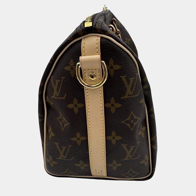 Pre Owned Louis Vuitton Speedy Bandouliere 25 Brown Monogram Canvas Shoulder Bag