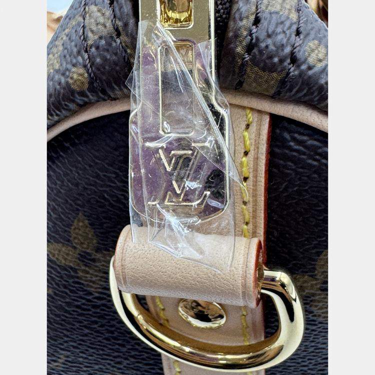Pre Owned Louis Vuitton Speedy Bandouliere 25 Brown Monogram Canvas Shoulder Bag