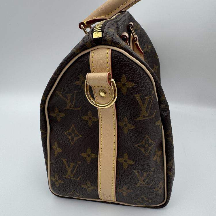 Pre Owned Louis Vuitton Speedy Bandouliere 25 Brown Monogram Canvas Shoulder Bag